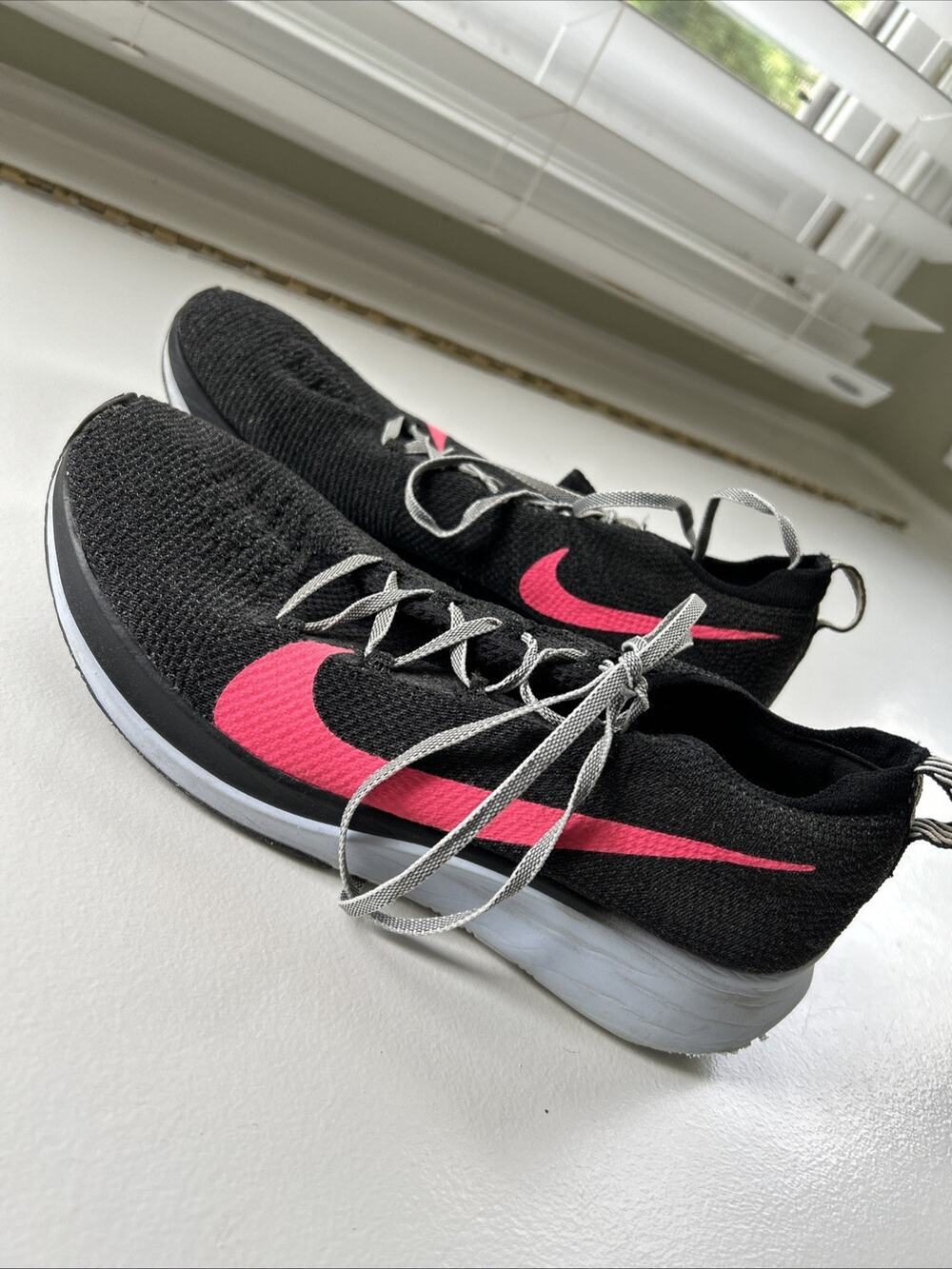 Nike Zoom Fly Flyknit Running Shoes Womens 9.5 Black/Hyper Pink AR4562-002